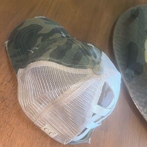 C.C KIDS CAMO PONYTAIL GIRLS HAT nwt